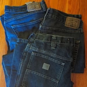 Men's size 36x30 three pack of jeans Levi's and Lee's